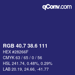 カラーコード: RGB 40.7 38.6 111 | qconv.com