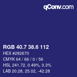 カラーコード: RGB 40.7 38.6 112 | qconv.com