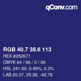 カラーコード: RGB 40.7 38.6 113 | qconv.com