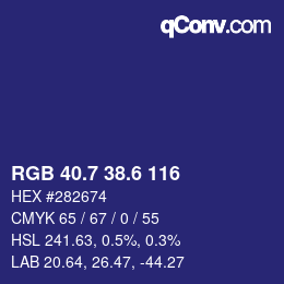 カラーコード: RGB 40.7 38.6 116 | qconv.com
