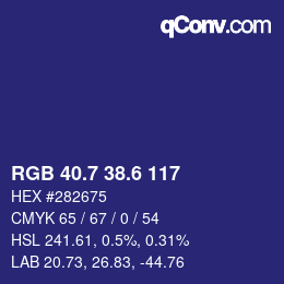 カラーコード: RGB 40.7 38.6 117 | qconv.com