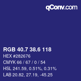 カラーコード: RGB 40.7 38.6 118 | qconv.com