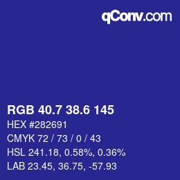 カラーコード: RGB 40.7 38.6 145 | qconv.com