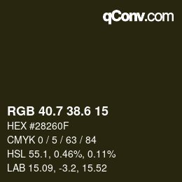 カラーコード: RGB 40.7 38.6 15 | qconv.com