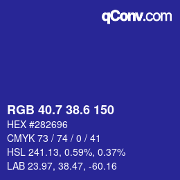 カラーコード: RGB 40.7 38.6 150 | qconv.com