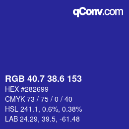 カラーコード: RGB 40.7 38.6 153 | qconv.com