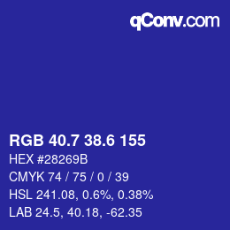 カラーコード: RGB 40.7 38.6 155 | qconv.com