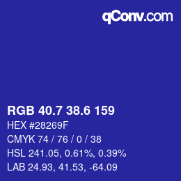 カラーコード: RGB 40.7 38.6 159 | qconv.com