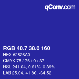 カラーコード: RGB 40.7 38.6 160 | qconv.com