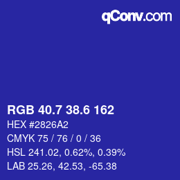 カラーコード: RGB 40.7 38.6 162 | qconv.com