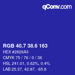 カラーコード: RGB 40.7 38.6 163 | qconv.com