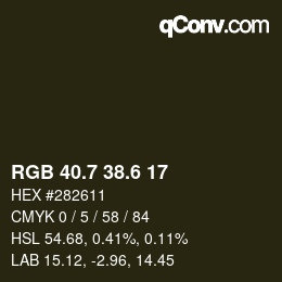 カラーコード: RGB 40.7 38.6 17 | qconv.com