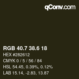 カラーコード: RGB 40.7 38.6 18 | qconv.com