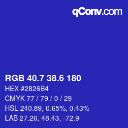 カラーコード: RGB 40.7 38.6 180 | qconv.com