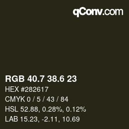 カラーコード: RGB 40.7 38.6 23 | qconv.com