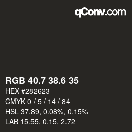 カラーコード: RGB 40.7 38.6 35 | qconv.com