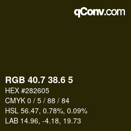 カラーコード: RGB 40.7 38.6 5 | qconv.com