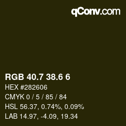 カラーコード: RGB 40.7 38.6 6 | qconv.com
