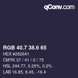 カラーコード: RGB 40.7 38.6 65 | qconv.com