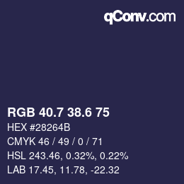 カラーコード: RGB 40.7 38.6 75 | qconv.com