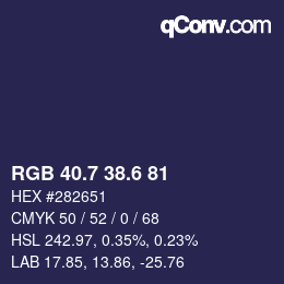カラーコード: RGB 40.7 38.6 81 | qconv.com
