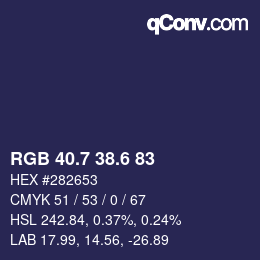 カラーコード: RGB 40.7 38.6 83 | qconv.com