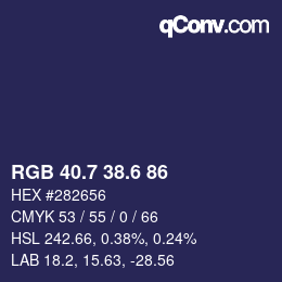 カラーコード: RGB 40.7 38.6 86 | qconv.com