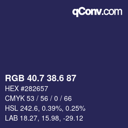 カラーコード: RGB 40.7 38.6 87 | qconv.com