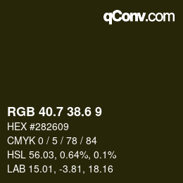 カラーコード: RGB 40.7 38.6 9 | qconv.com