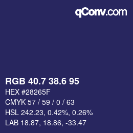 カラーコード: RGB 40.7 38.6 95 | qconv.com