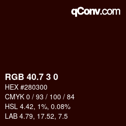 カラーコード: RGB 40.7 3 0 | qconv.com