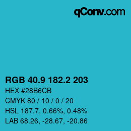 Color code: RGB 40.9 182.2 203 | qconv.com