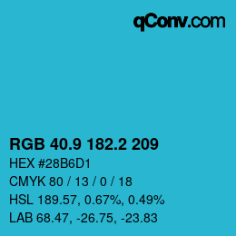 Color code: RGB 40.9 182.2 209 | qconv.com