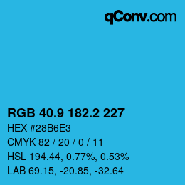 Color code: RGB 40.9 182.2 227 | qconv.com