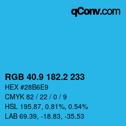 Color code: RGB 40.9 182.2 233 | qconv.com