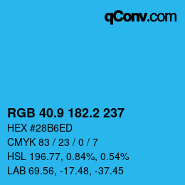 Color code: RGB 40.9 182.2 237 | qconv.com