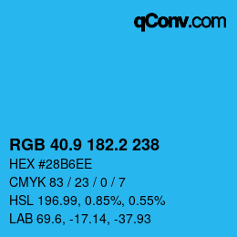 Color code: RGB 40.9 182.2 238 | qconv.com