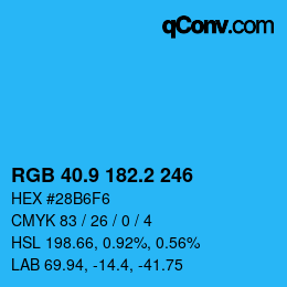 Color code: RGB 40.9 182.2 246 | qconv.com
