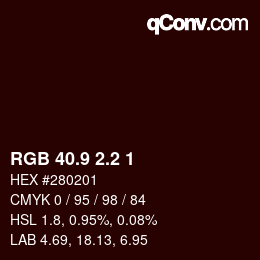 Farbcode: RGB 40.9 2.2 1 | qconv.com
