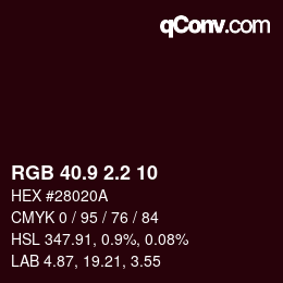 Color code: RGB 40.9 2.2 10 | qconv.com