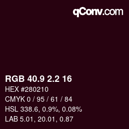 カラーコード: RGB 40.9 2.2 16 | qconv.com