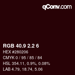 Color code: RGB 40.9 2.2 6 | qconv.com