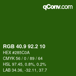 カラーコード: RGB 40.9 92.2 10 | qconv.com
