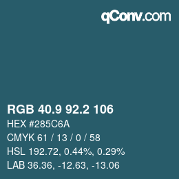 Color code: RGB 40.9 92.2 106 | qconv.com