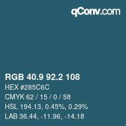 Color code: RGB 40.9 92.2 108 | qconv.com