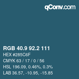 Color code: RGB 40.9 92.2 111 | qconv.com