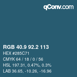 Color code: RGB 40.9 92.2 113 | qconv.com