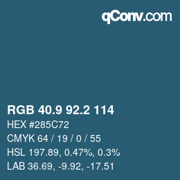 Farbcode: RGB 40.9 92.2 114 | qconv.com