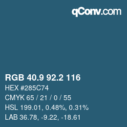 Color code: RGB 40.9 92.2 116 | qconv.com