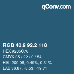 Color code: RGB 40.9 92.2 118 | qconv.com